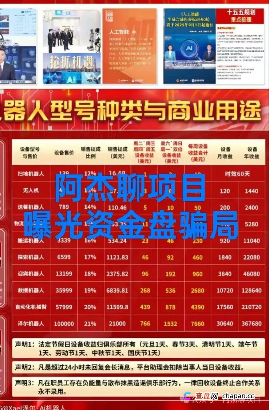 “泽尔机器人”平移资金盘,用ai证书包装,正在收割最后一批韭菜!(1) “泽尔机器人”平移资金盘,用ai证书包装,正在收割最后一批韭菜!(1)